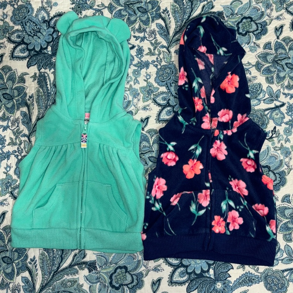 Carters fleece vest 3months lot of 2